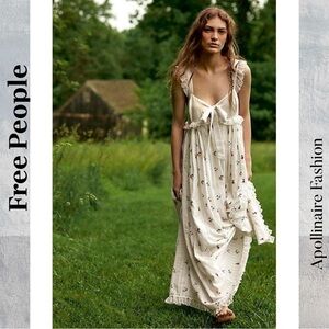 chinese dress ladies FREE PEOPLE Maxi BLUEBELL Patchwork Tiered Dress main image 1